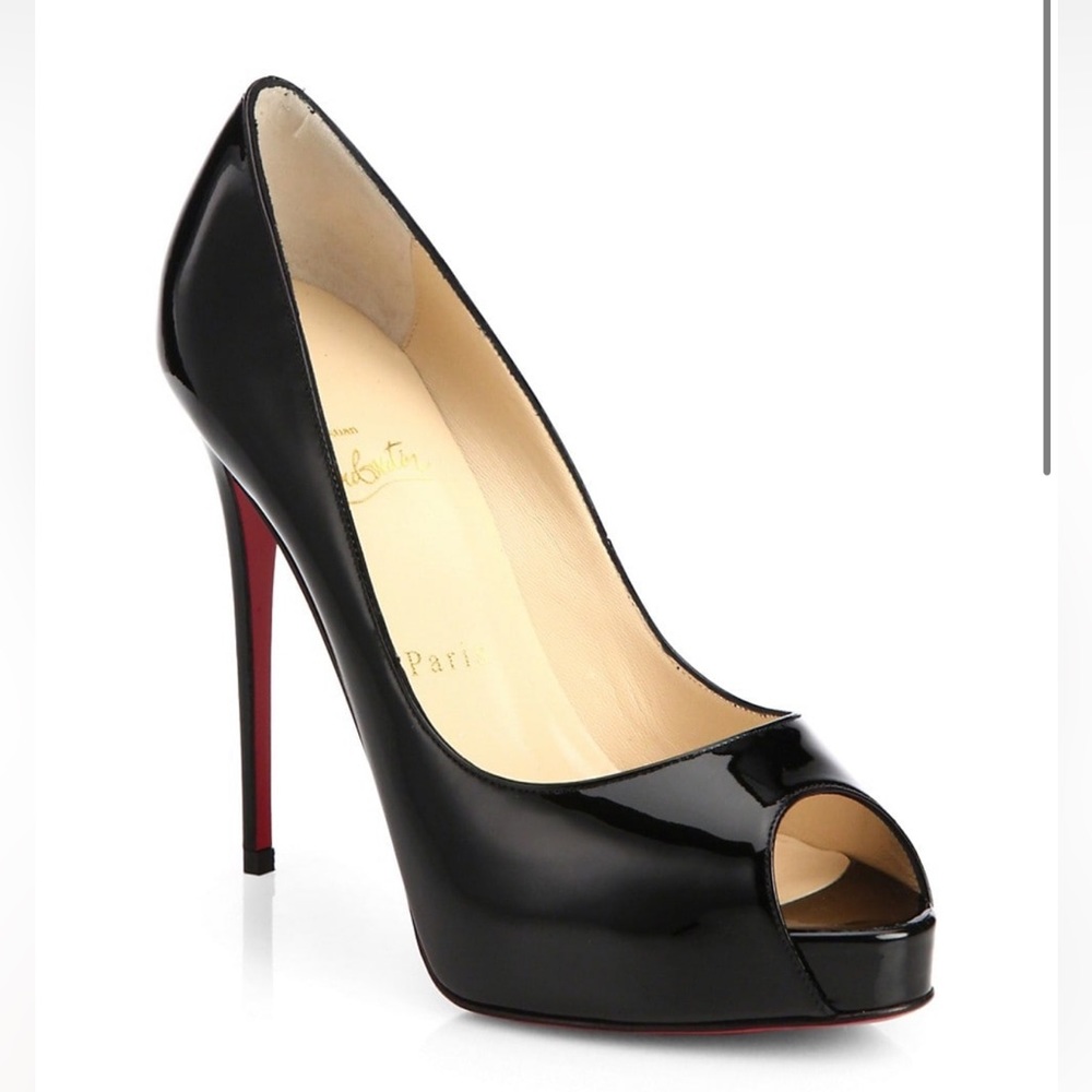 Christian Louboutin Very Privé 120 Peep-Toe Patent Leather Pumps